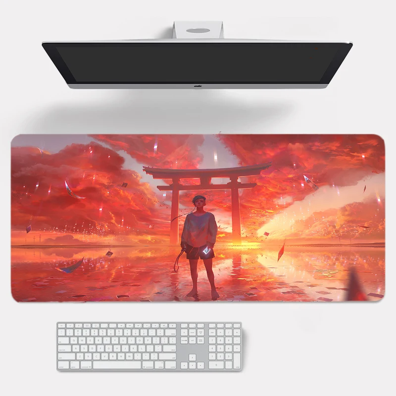 

Shrine door boy anime mouse pad player large mouse mat fashion keyboard computer personalized carpet pad rubber non-slip mat