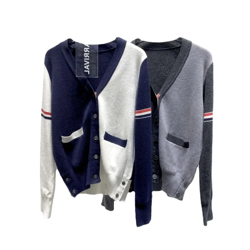 Вязаный свитер новый цветной женский вязаный кардиган с v-образным вырезом и