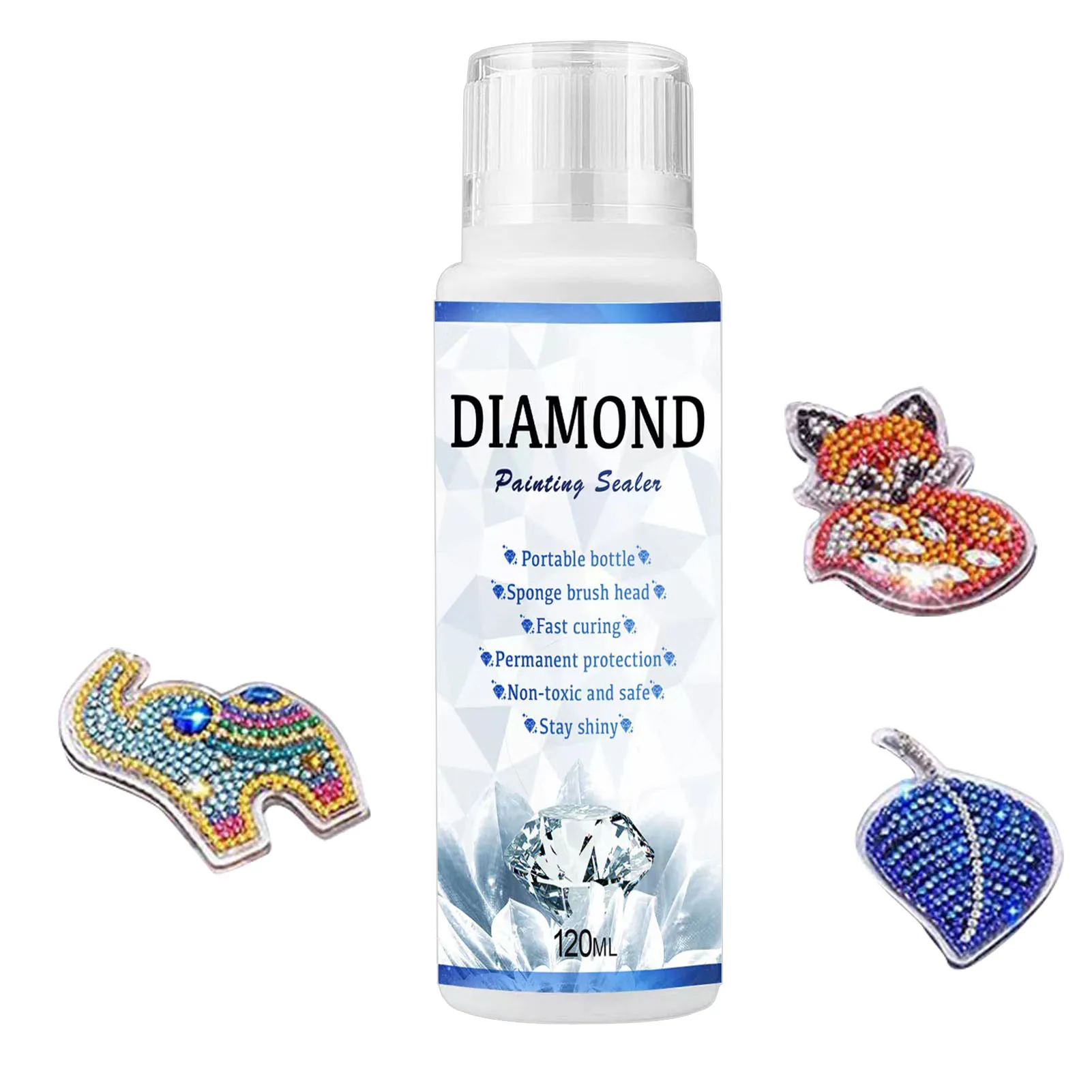 120ml Diamond-Painting Sealer 120ml Diamond Art Glue With Sponge Head 5D Diamond-Painting Sealer DIY Conserver For