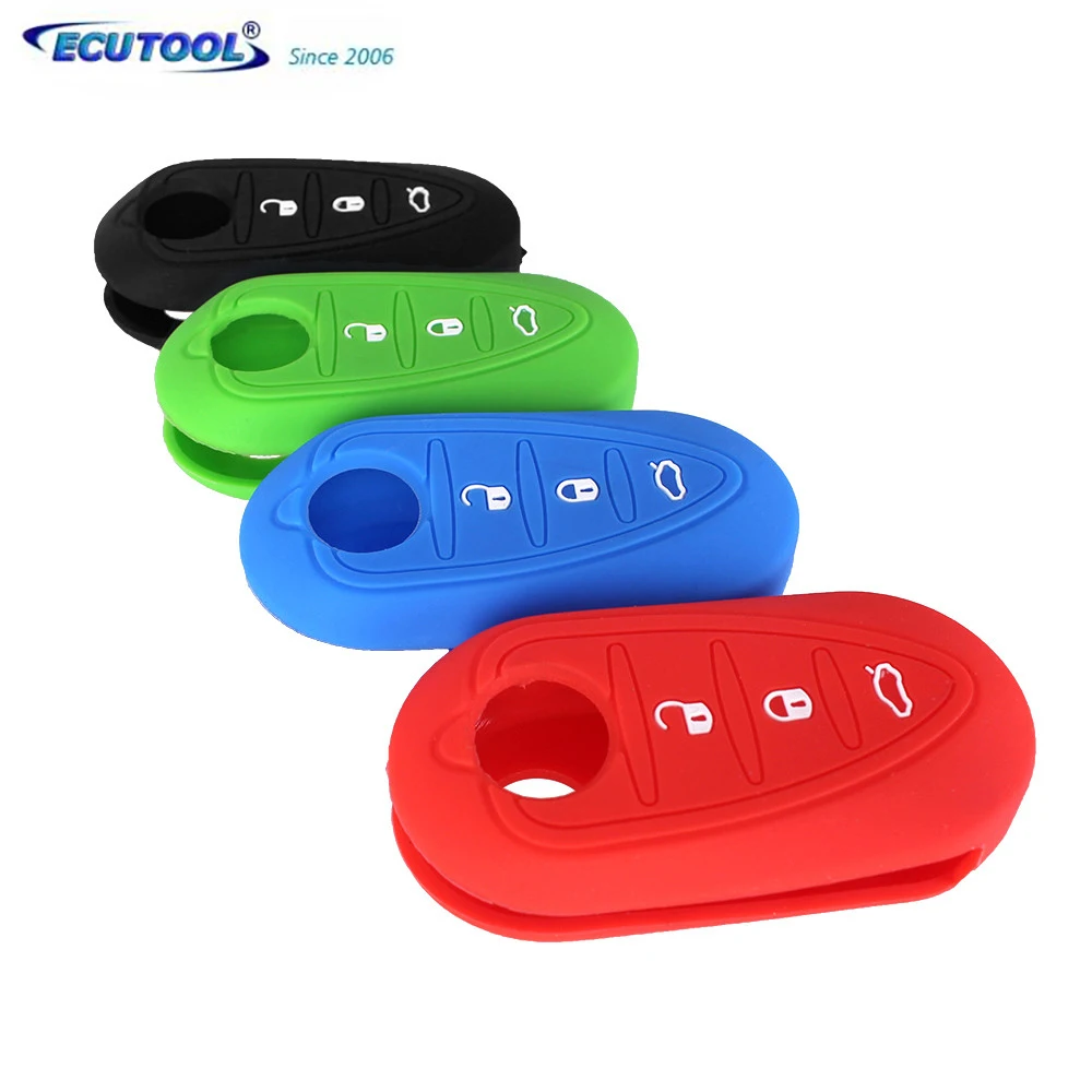

3 Buttons Silicone Car Key Case Cover For Alfa Romeo Mito Giulietta Folding Flip Remote Car Key Shell