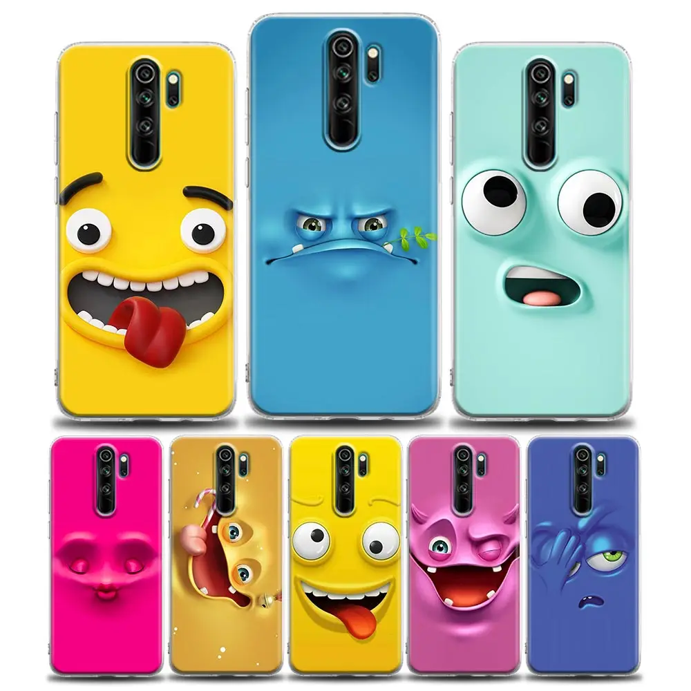 

Clear Phone Case for Redmi Note 10 7 8 9 8T Pro Case Redmi 8 8A 7 9 9C Y3 K20 K30 K40 Soft Silicone Cute Art Funny Faces