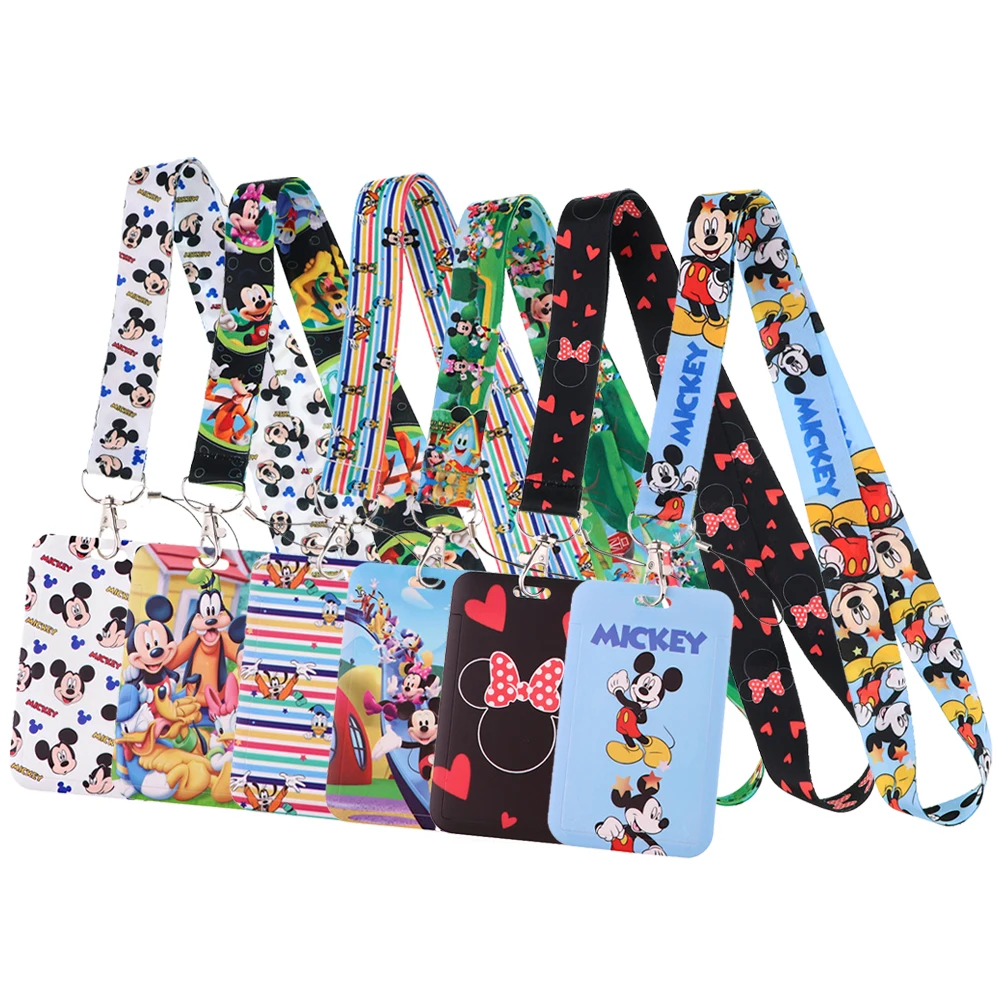 

Minnie Mickey Lanyard Keychain ID Credit Card Cover Pass Mobile Phone Neck Straps Badge Holder Key Holder Accessories