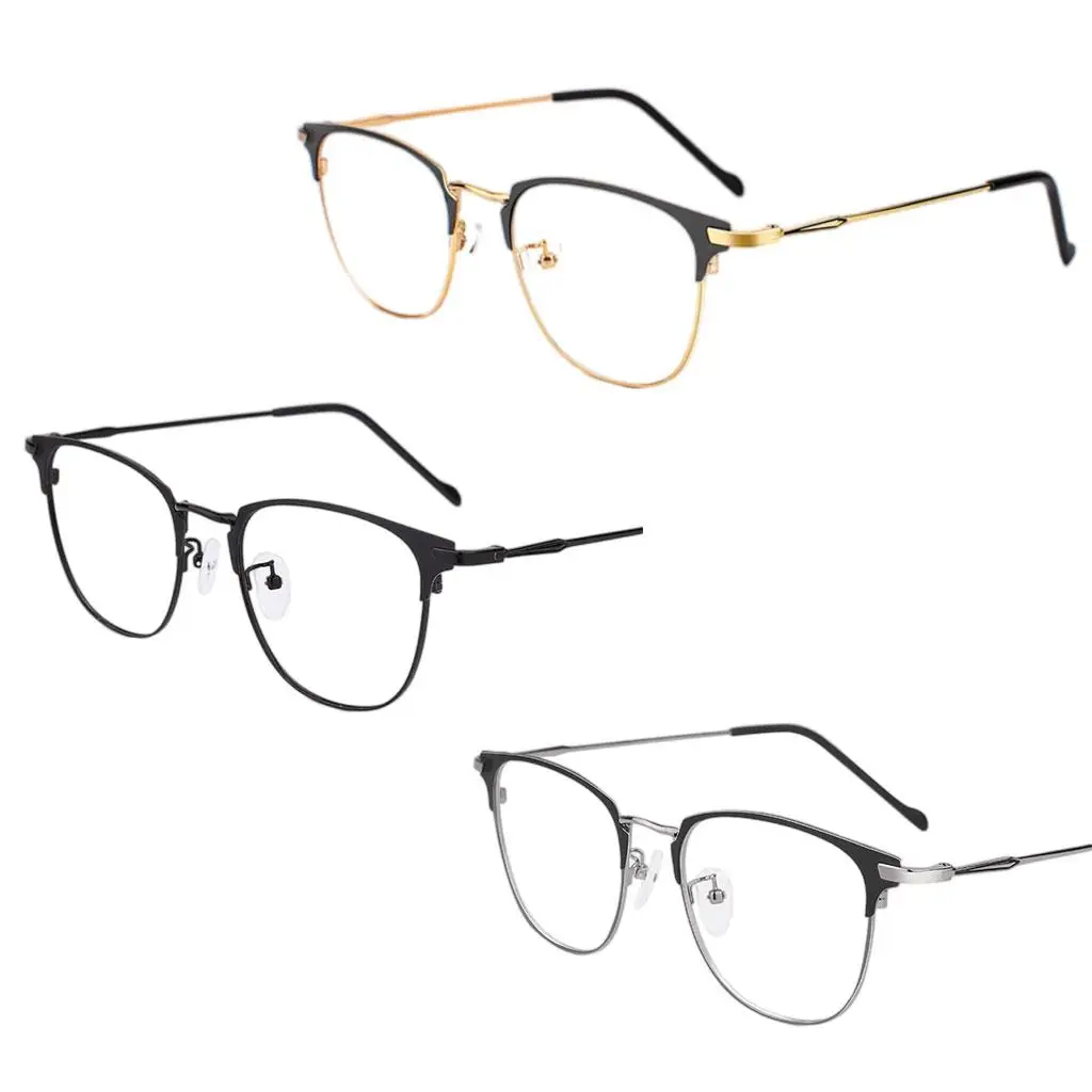 

Blue Light Blocking Glasses Classic Horn Metal Frame for Anti Eyestrain