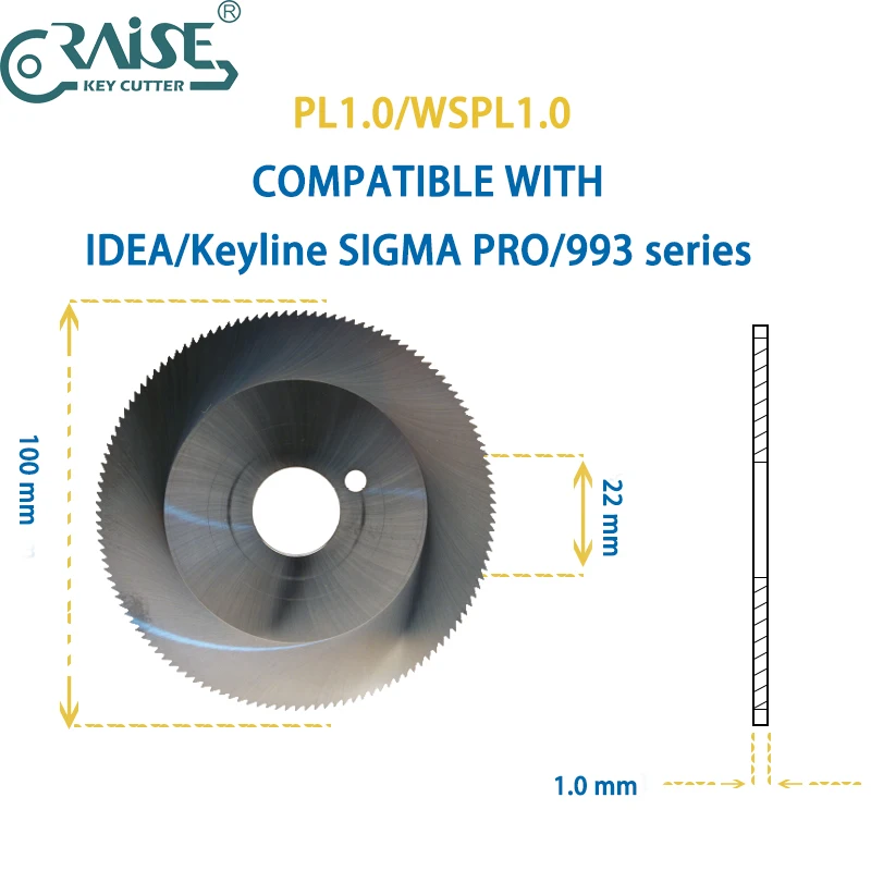 

Locksmith Tools PL1.0 Carbide Slotter Saw Blade Compatible With SILCA IDEA/Keyline SIGMA/993 series Key Machine