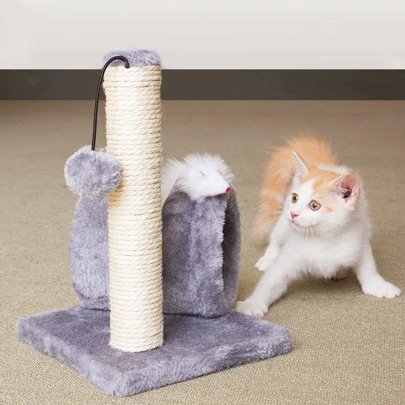 

Interaction Cat Scratching Board Cats Sisal Cat Tree with Swing Ball and Mouse Strong Sisal Scratching Pillar Joyful for Pets