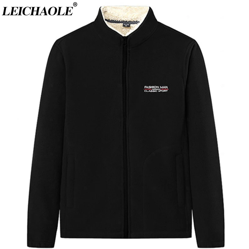 

Fleece Jacket Parka Men 2022 Autumn Winter New Fashion Outdoor Hiking Warm Stand Collar Cardigan Outdoor Coral Fleece Coats Mens