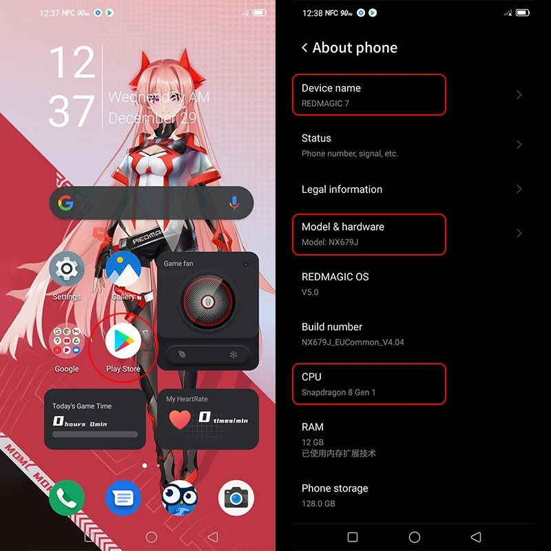 Global Version Nubia Redmagic 7 Gaming Phone 6.8'' 165Hz AMOLED Snapdragon 8 Gen 1 Octa Core 64MP Camera Red Magic 7 Mobilephone