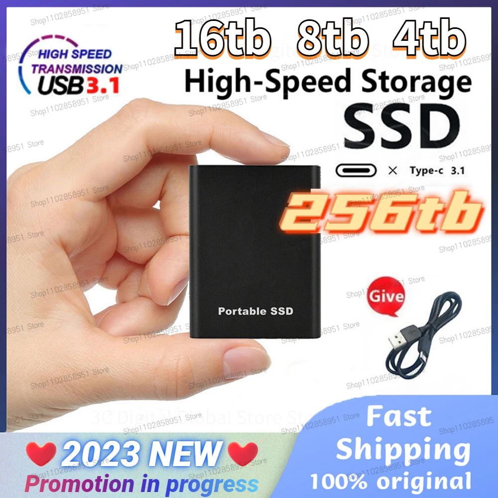 

New Portable SSD HDD 1TB 2TB 256TB External Hard Drive 2TB 4TB Solid State Drives 500GB Hard Disk USB 3.1 4TB SSD for Laptop ps4