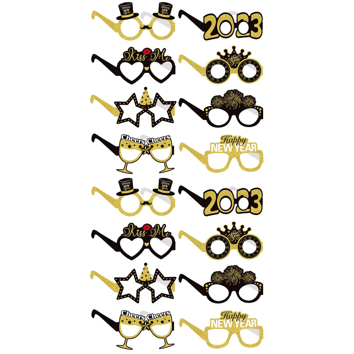 

Glasses New Year Party Eyeglasses Props Photo Years Novel Happy Frames Eve Sunglasses Decors Christmas Funny Performance Cosplay