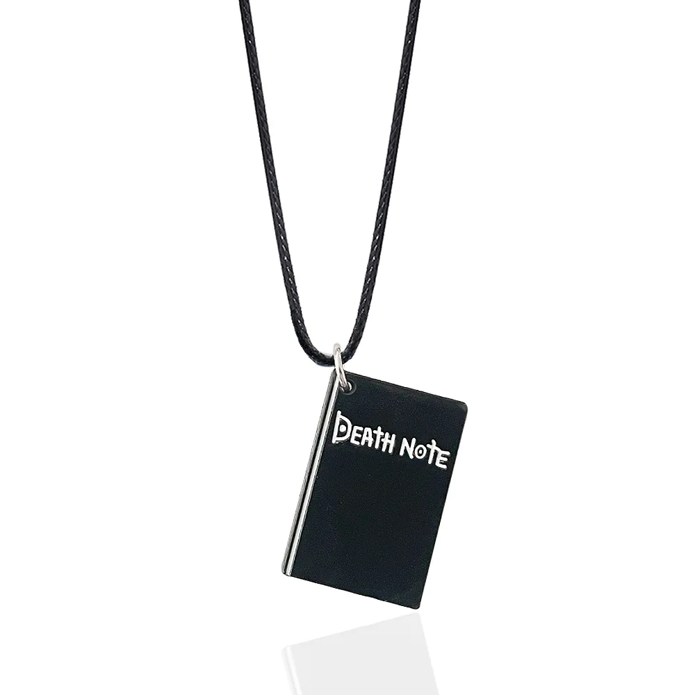 Anime Death Note Necklace Rope Leather Choker Necklace Fashion Black Note Book Model Pendant Accessory for Anime Cosplay