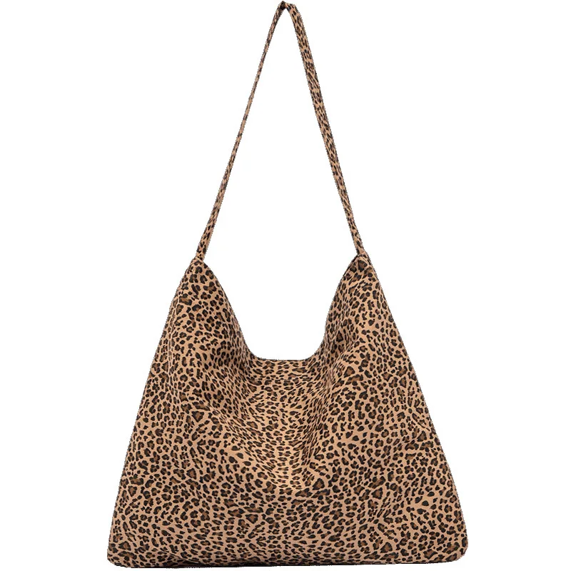 New Arrival Women's Bag New Fashion Leopard Print Underarm Canvas Bag Retro All-In-One Student Summer Shoulder Bag