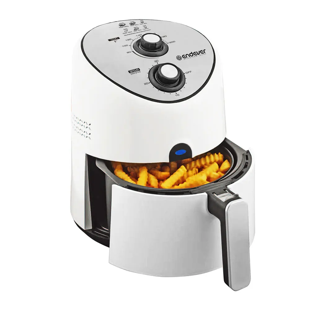 Аэрофрайер электрический Endever Skyline AF-117 (Мощность: 1500 Вт объем 2,6 л температура 80-200 °C таймер 30 мин вкл.)