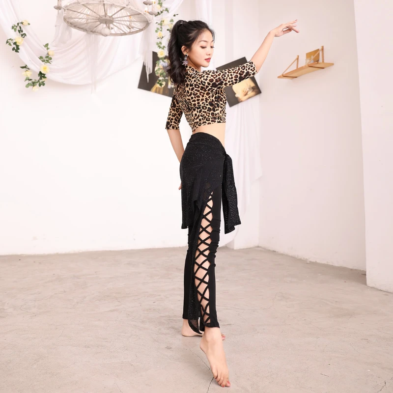 Топ с леопардовым принтом для танца живота