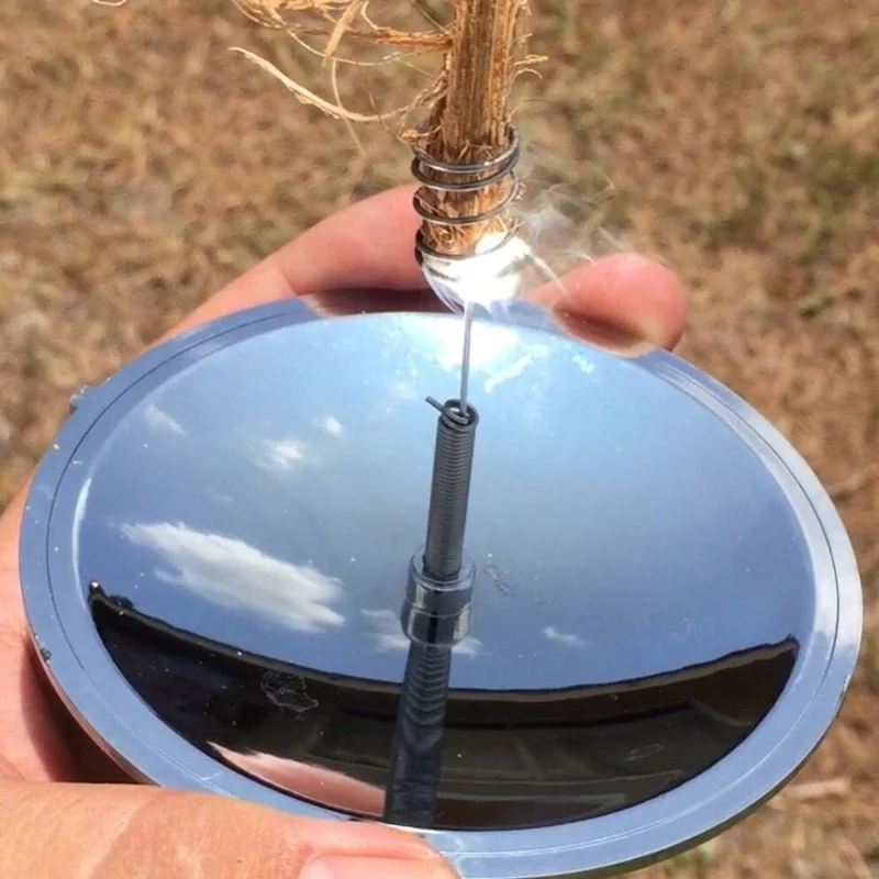 

Outdoor Camping Hiking Solar Spark Lighter Fire Starter Sun Focusing Mirror Light Cigarette Emergency Survival Kit Survival Tool