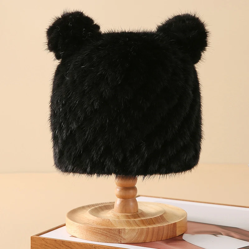 Новая норковая шапка для мужчин и женщин зимняя теплая маленьких детей