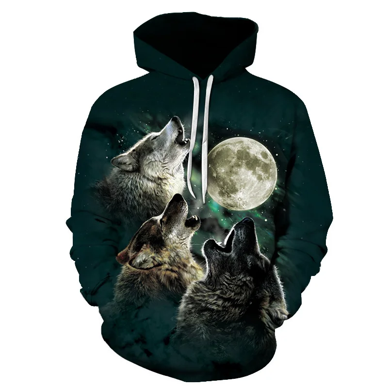 

2022 Wolf Hoodies for Men Women Children Animal Hooded Printed Hoodie Sweatshirts Funny Hoody Harajuku Pullover Men's Clothing