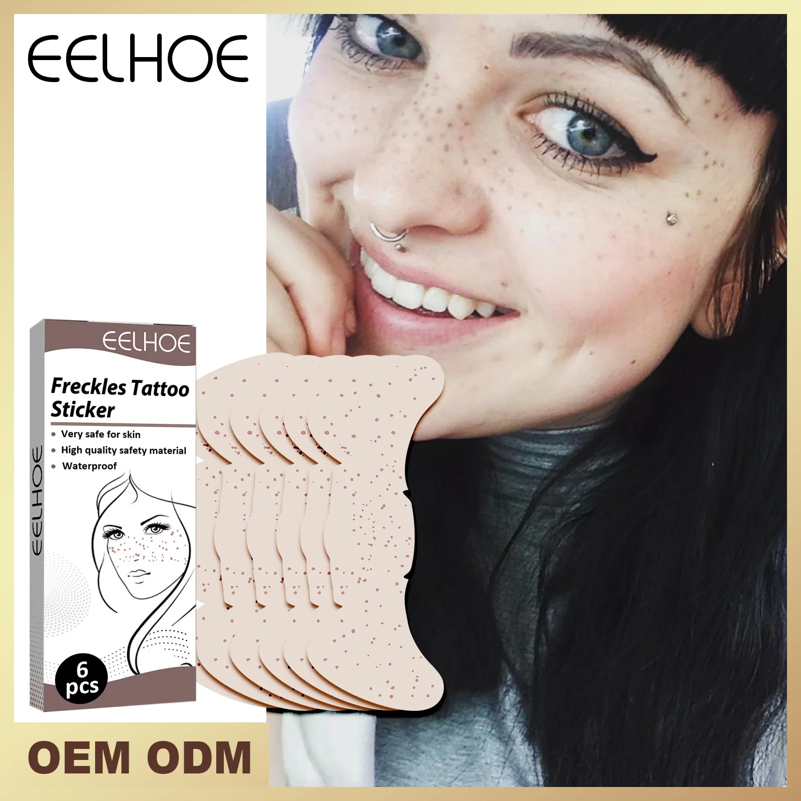 

EELHOE Freckle Tattoo Patch Freckle Patch Fashion Personality Freckle Waterproof Sweat proof Long lasting Makeup Party 10pcs