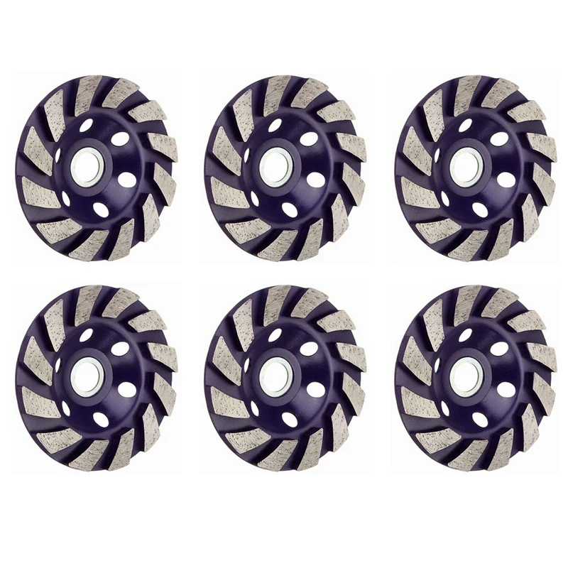 

6Pcs 100Mm Diamond Grinding Wheel Disc Bowl Shape Grinding Cup Concrete Granite Stone Ceramic Cutting Disc Power Tool