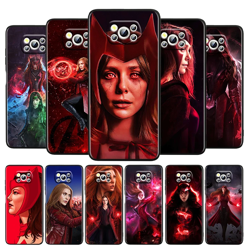 

Scarlet Witch Marvel For Xiaomi Poco M4 X3 F3 GT NFC M3 C3 M2 F2 F1 X2 Pro Mi Mix3 Silicone Black Phone Case Coque Cover Shell