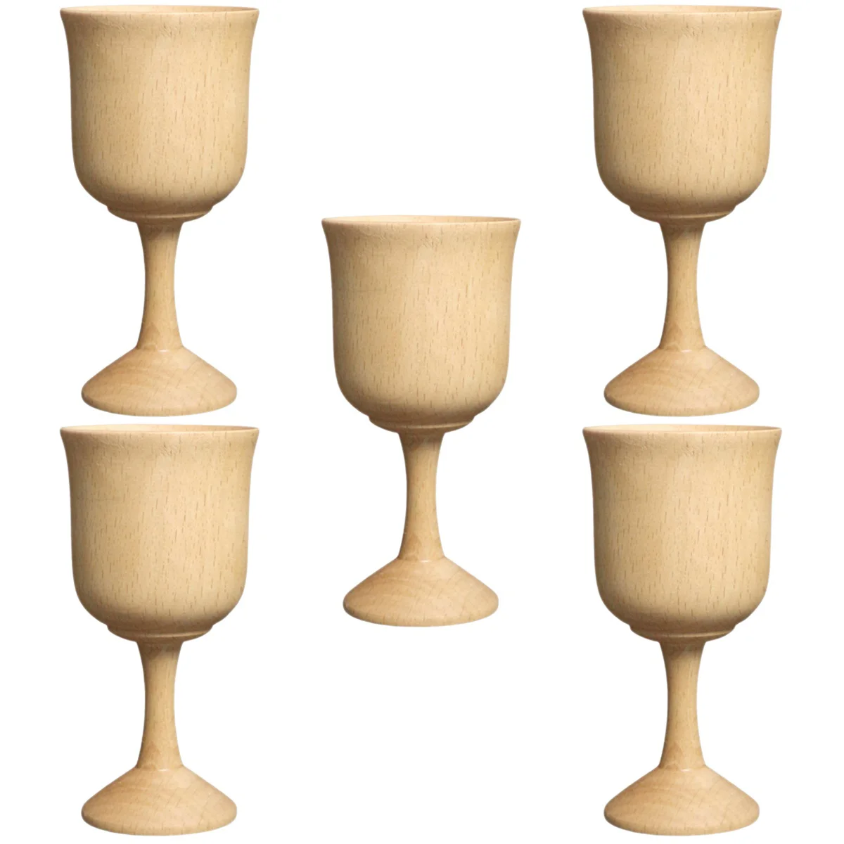 

5pcs Wooden Goblet Bar Juices Cup Drinking Cup Wooden Banquet Party Cup