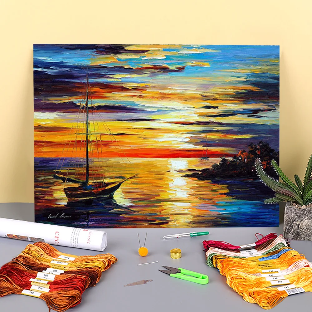 

Водорастворимый холст с принтом «пружина гавани», 11CT, вышивка крестиком «сделай сам», полный комплект для вышивки DMC, нитки ручной работы, ра...