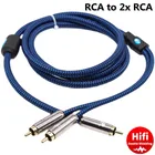 Hi-Fi аудиокабель с RCA на двойной RCA штекер для усилителя сабвуфера Soundbox DVD ТВ домашняя стереосистема 2 RCA OFC экранированные шнуры
