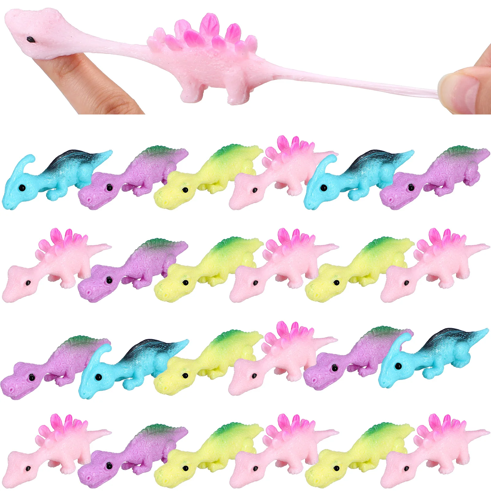 

30pcs Flying Dinosaur Finger Toys Stretchable Finger Toys Mini Dinosaur Figures Party Favors