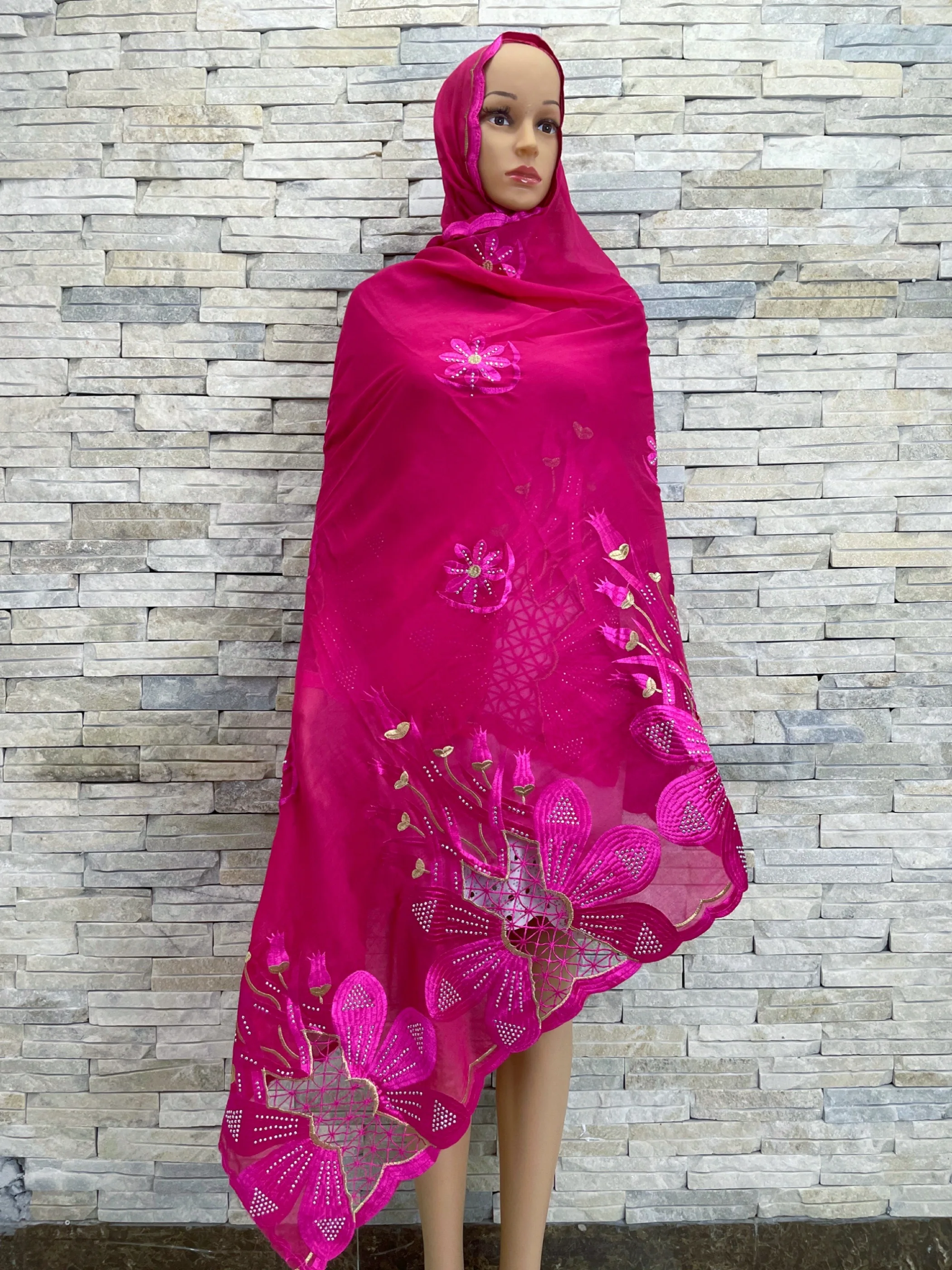 2023 мусульманский модный многоцветный дизайнерский шаль с вышивкой шарф Хиджаб