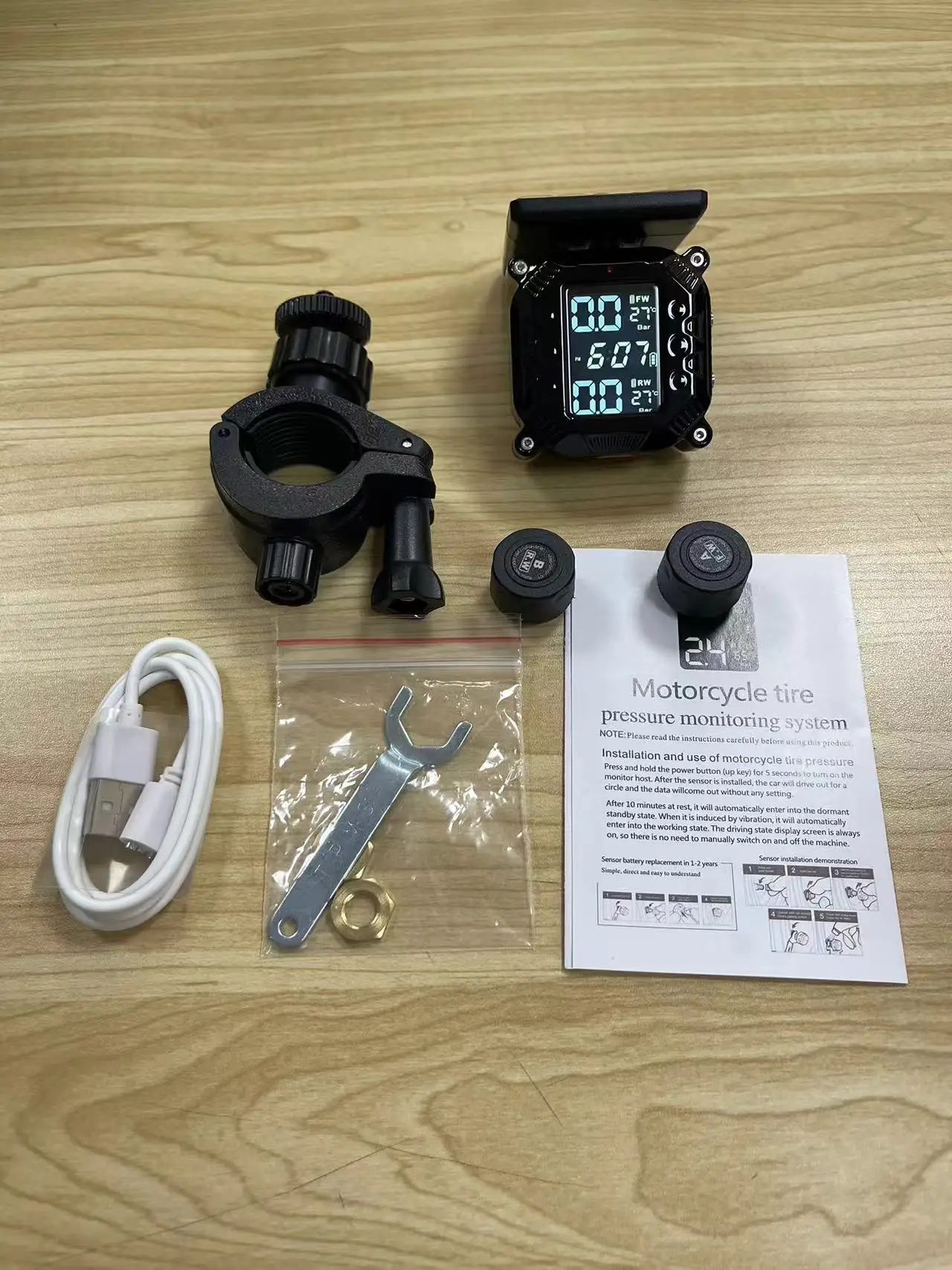 Система обнаружения давления в шинах мотоцикла внешний датчик для двухколесных