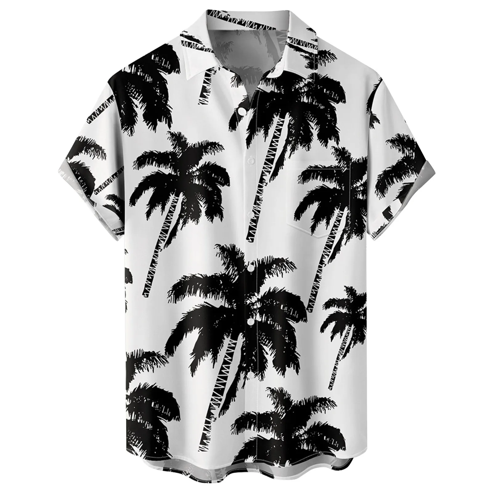 

Hawaiian Shirts For Men's Summer Short Shirt Male Top Coconut Tree 3d Print Blouses Fashion Sleeve Beach Men Clothing Streetwear