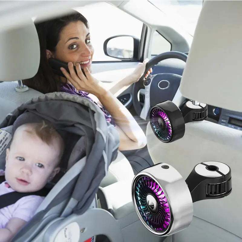 

Portable Car Seat Fan With USB Port Strong Quiet Design Cars Air Blower High Quality Headrest Auto Fans For Automobiles Homes