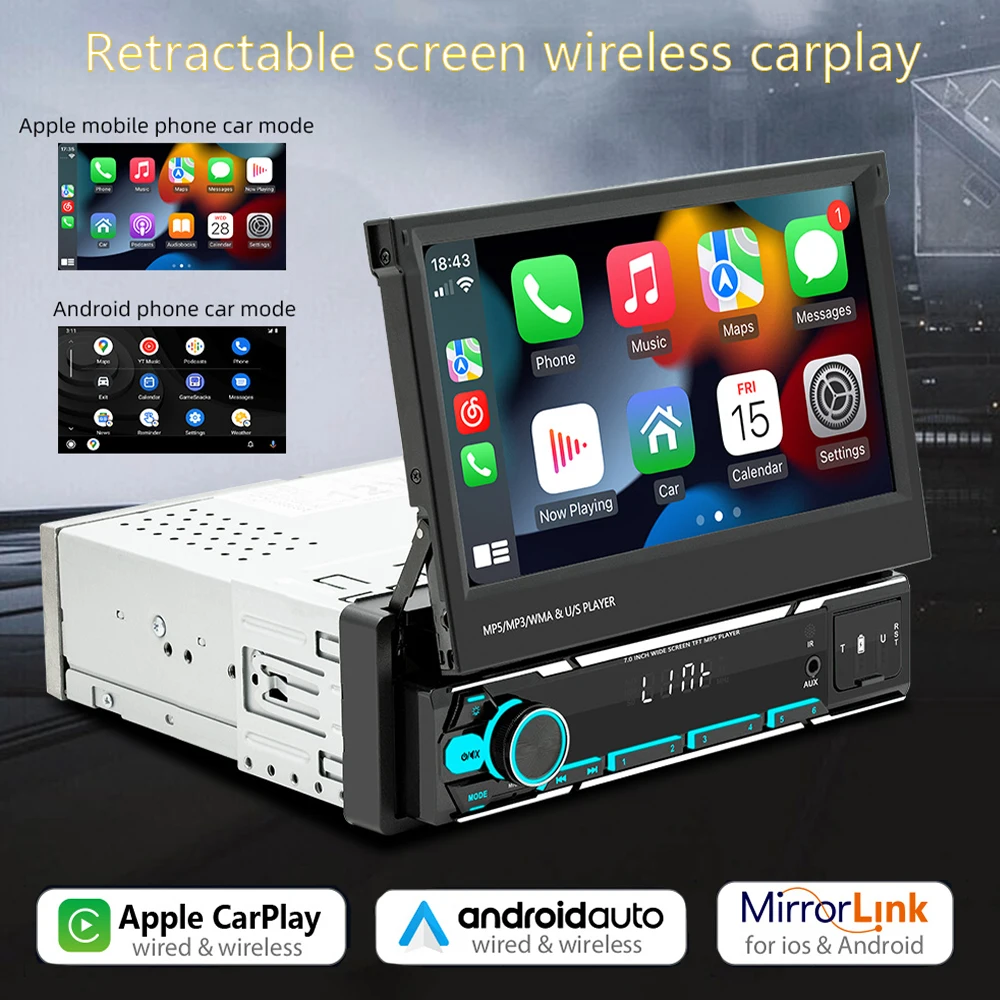 

Автомагнитола 7 дюймов, Автомобильная Мультимедийная система на Android, с Mirrorlink, Wi-Fi, Bluetooth, камерой заднего вида, MP5 плеером