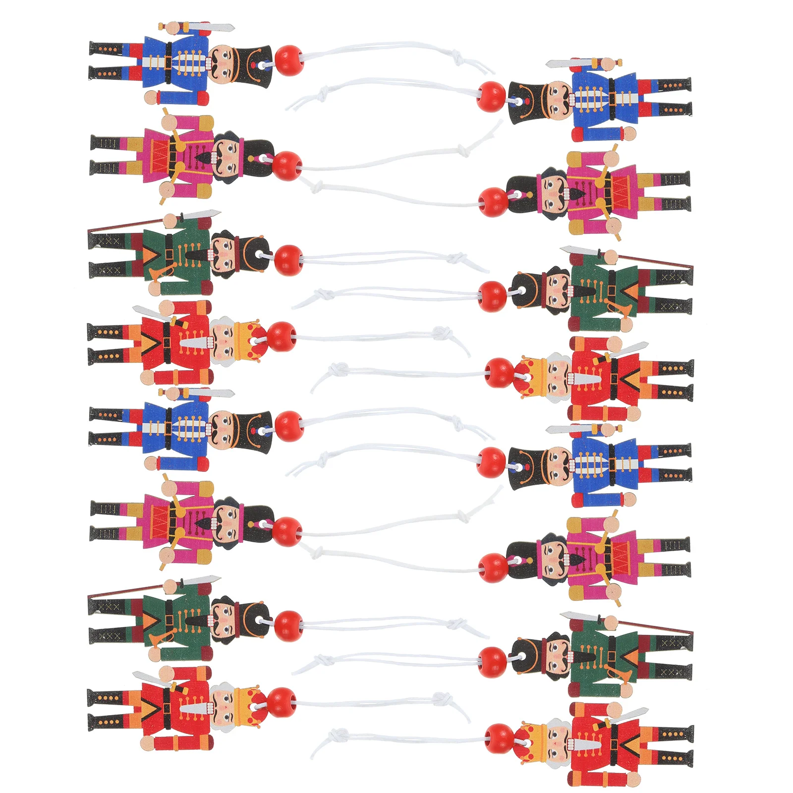 

12pcs Mini Nutcracker Pendant Wood Nutcracker Soldier Hanging Sign Christmas Tree Hanging Decor