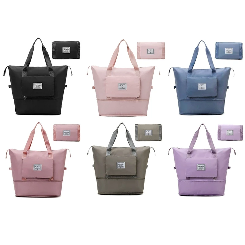 

Foldable Large Gym Bag Waterproof Expandable Dry Wet Shoulder Duffel Handbag