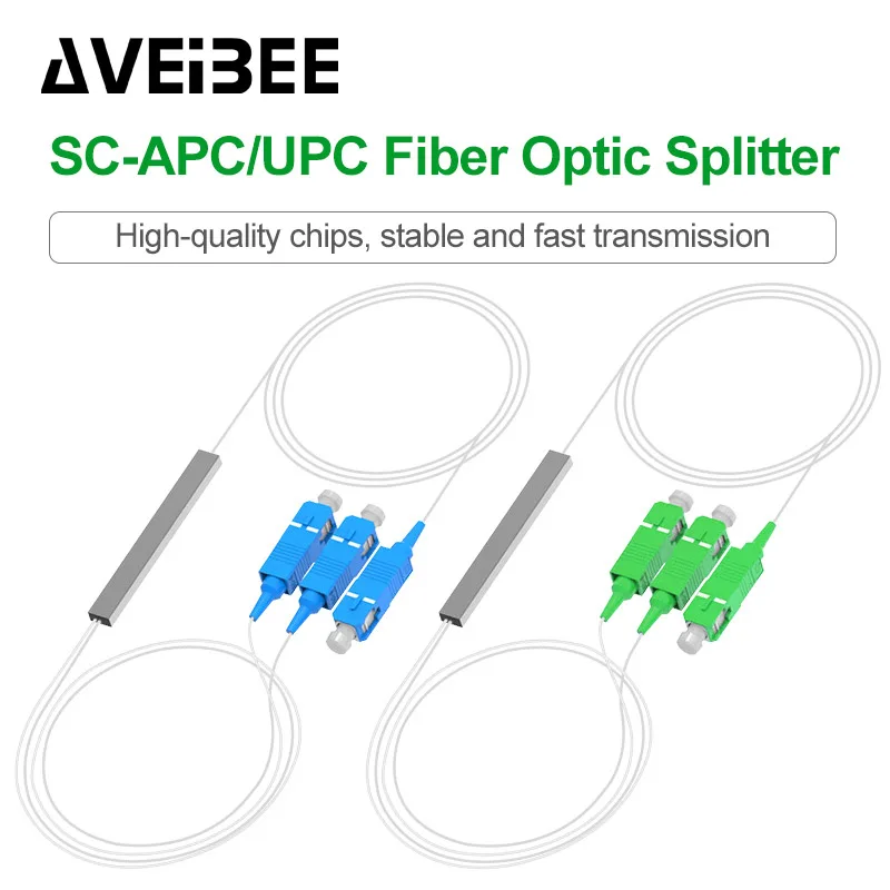 

Optical Splitter SC APC 0.9mm 1X2 FTTH Fiber Optic Splitter SC UPC PLC FBT Optical Coupler Singlemode Simplex Steel Pipe PVC