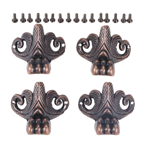 

Угловые декоративные протекторы, 4 шт., античная бронза/красная медь, настольные ножки, украшения для ног винные скобы 34*31*27m