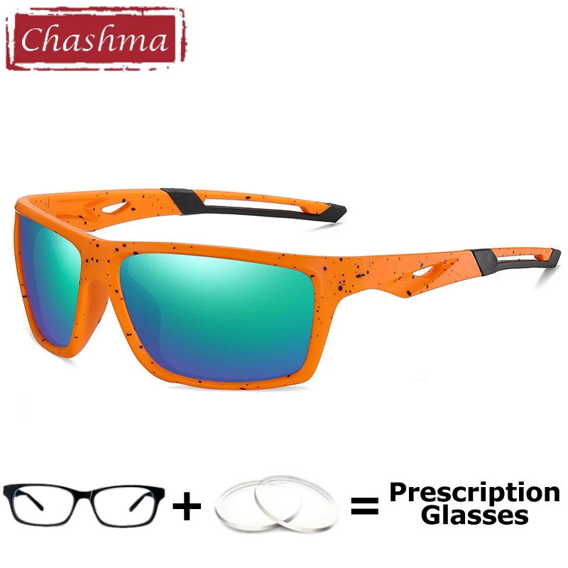 Фото Поляризованные солнцезащитные очки Chashma для близорукости, большие мужские солнцезащитные очки с большой изогнутой, цифровые прогрессивные очки в спортивном стиле по рецепту №1