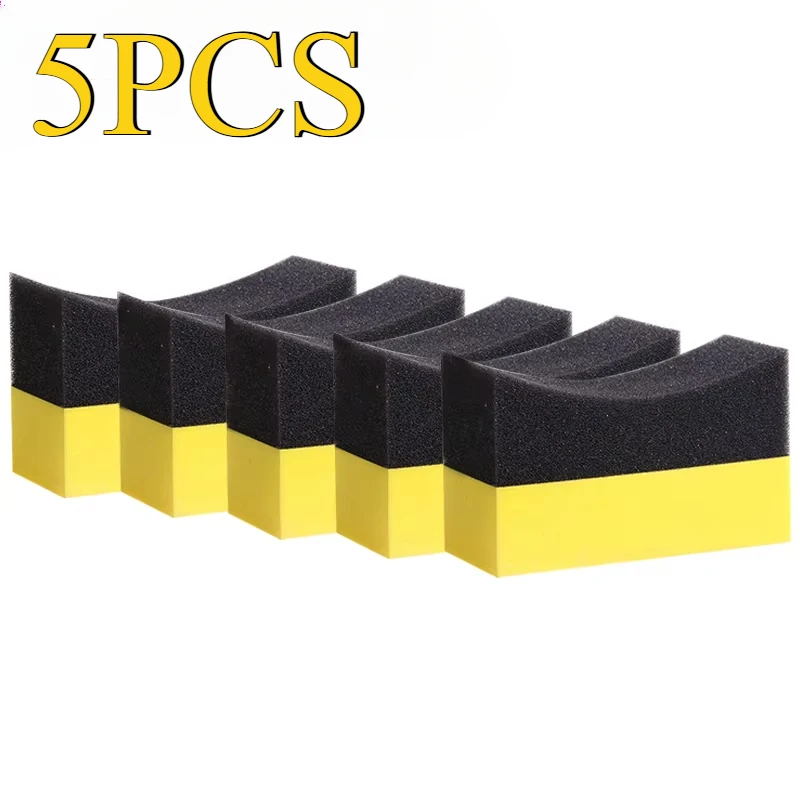 

5/10 шт. многофункциональная губчатая щетка для автомобильных колес, полировка шин, вощение, очистка зазоров, глухая очистка углов, в форме полумесяца