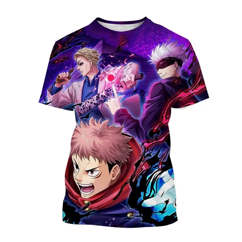 

Футболка мужская летняя с 3D-принтом, с рисунком аниме ююютсу кайсен, Повседневная футболка в японском стиле, ранние Топы в стиле Харадзюку, для детей