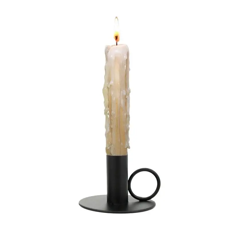 

Taper Candle Holder Iron Candlestick Holder Holiday Supply Candle Holder With Handle For Living Rooms Fireplaces Hotels Wedding