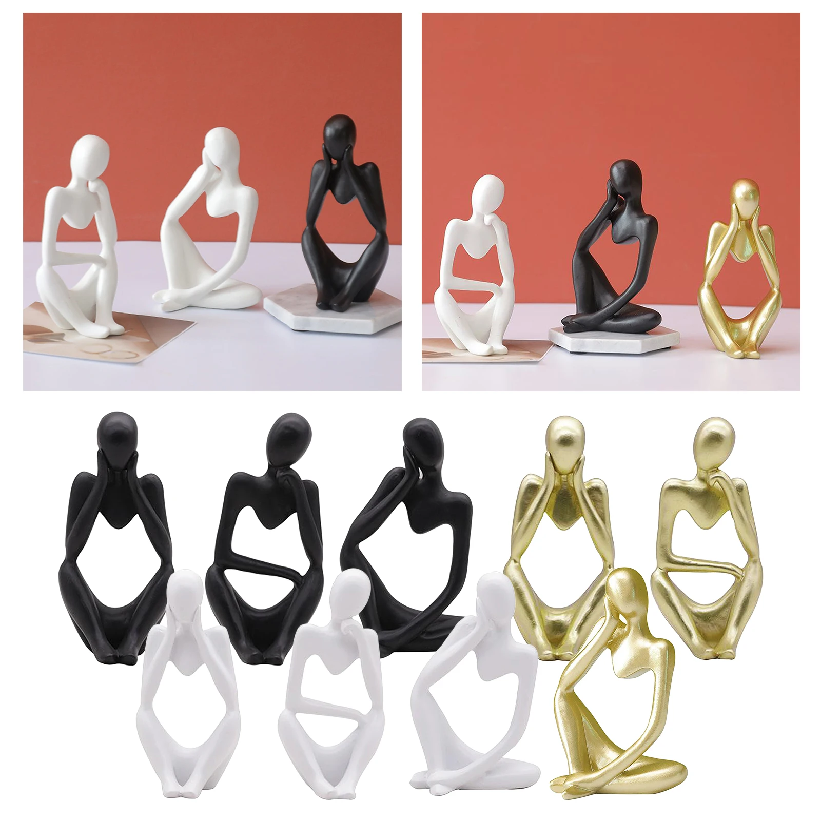 

Thinker Statue Abstract Figure Sculpture Small Ornaments Resin Statue Home Crafts Home Decoration Modern Figurines For Interior