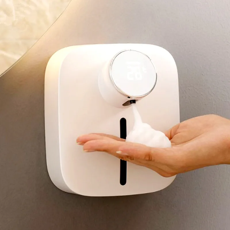 

Auto Foam Soap Dispenser Rechargeable with Temperature Display Touchless Sensor Smart Hand Sanitizer Machine for Bathroom