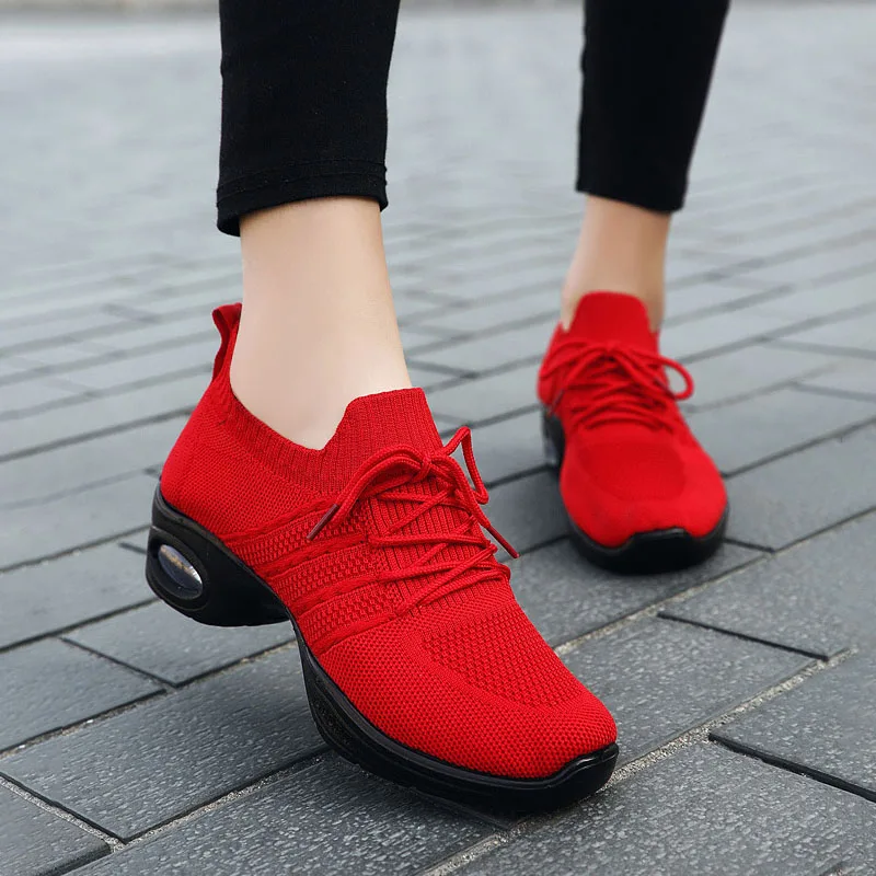 Hollow Out Women Vulcanized Shoes Chunky Lightweight and Breathable Summer Athletic Workout Dancing Shoes Female Platform Shoes