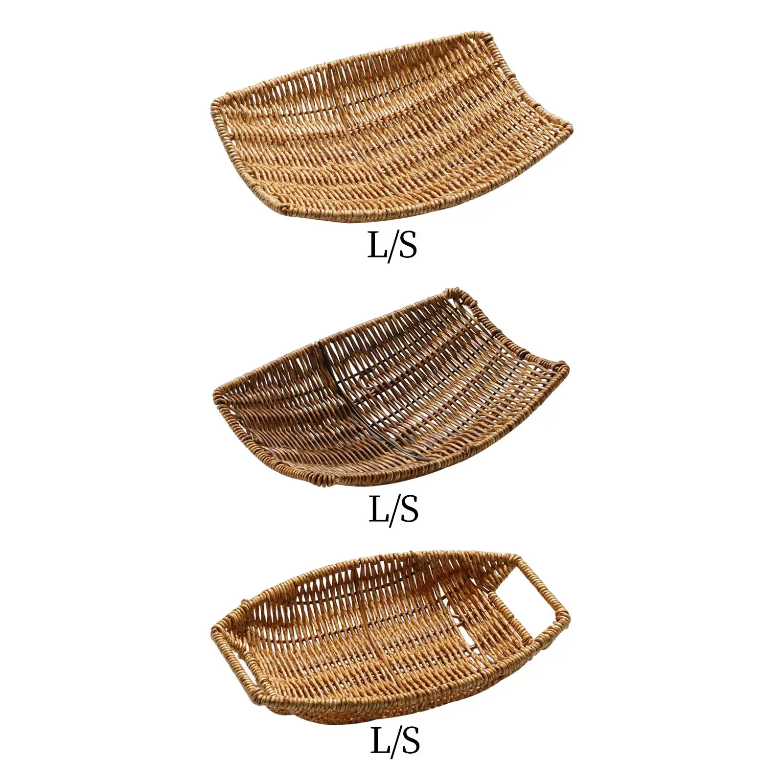

Hand Woven Oval Rattan Serving Tray Candy snacks plate Decorative Wicker Storage Basket for Candy Drinks snack Table