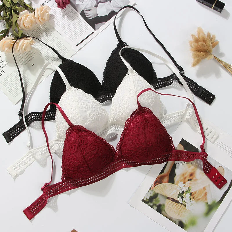 Women Sexy Bralette Lace Bra Small Chest Push Up Wireless Underwear Soft Comfortable Breathable Lingerie 2022 New