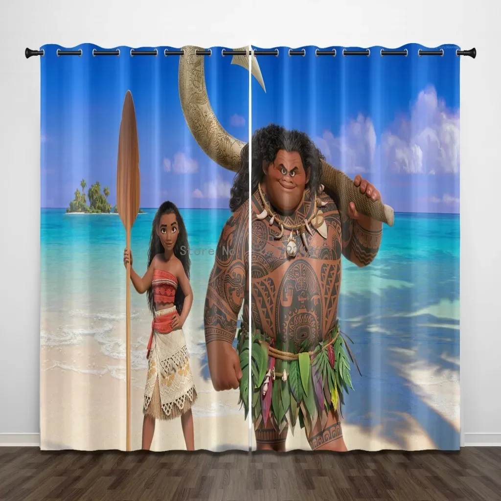 Симпатичные затемняющие шторы Моана Ститч термоизолированные Оконные Занавески