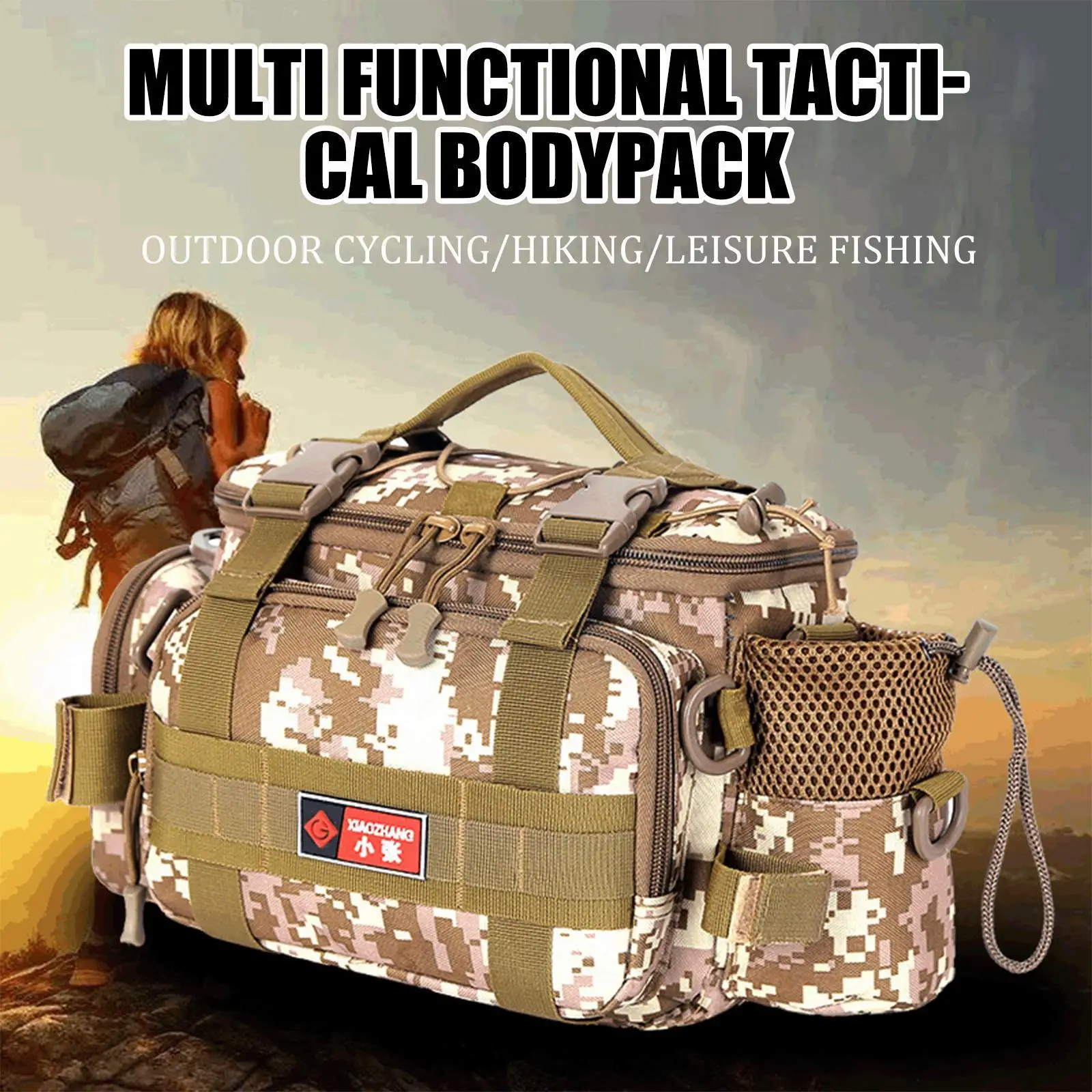 

Многофункциональная сумка для рыбалки, износостойкая нейлоновая ткань, дорожная сумка с высокой талией, сумка на плечо, рюкзак, водонепрони...