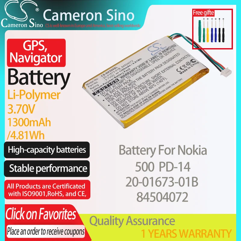 CameronSino Battery for Nokia 500 PD-14 fits Nokia 20-01673-