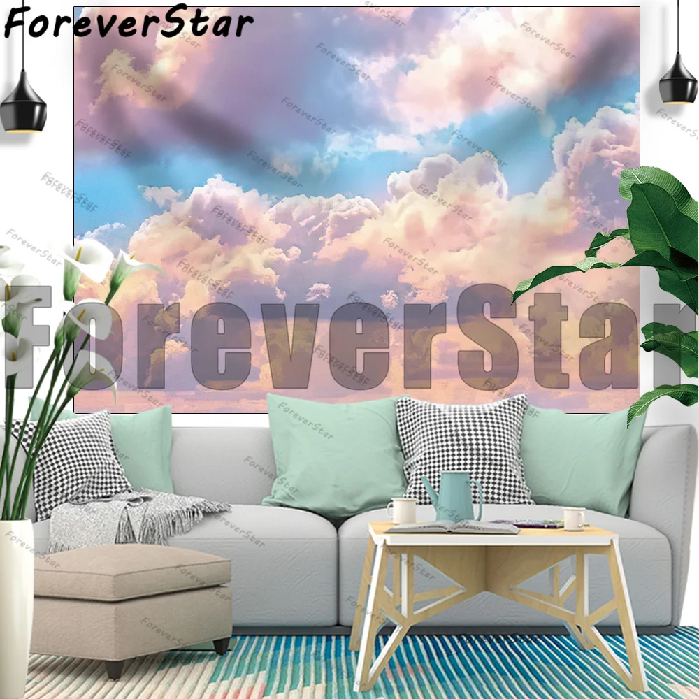 

New Halloween Pink Sky Tapestry Girl Kawaii Room Decor Tapestries Beach Towel Blanket Picnic Yoga Mat Home Decoration Livingroom