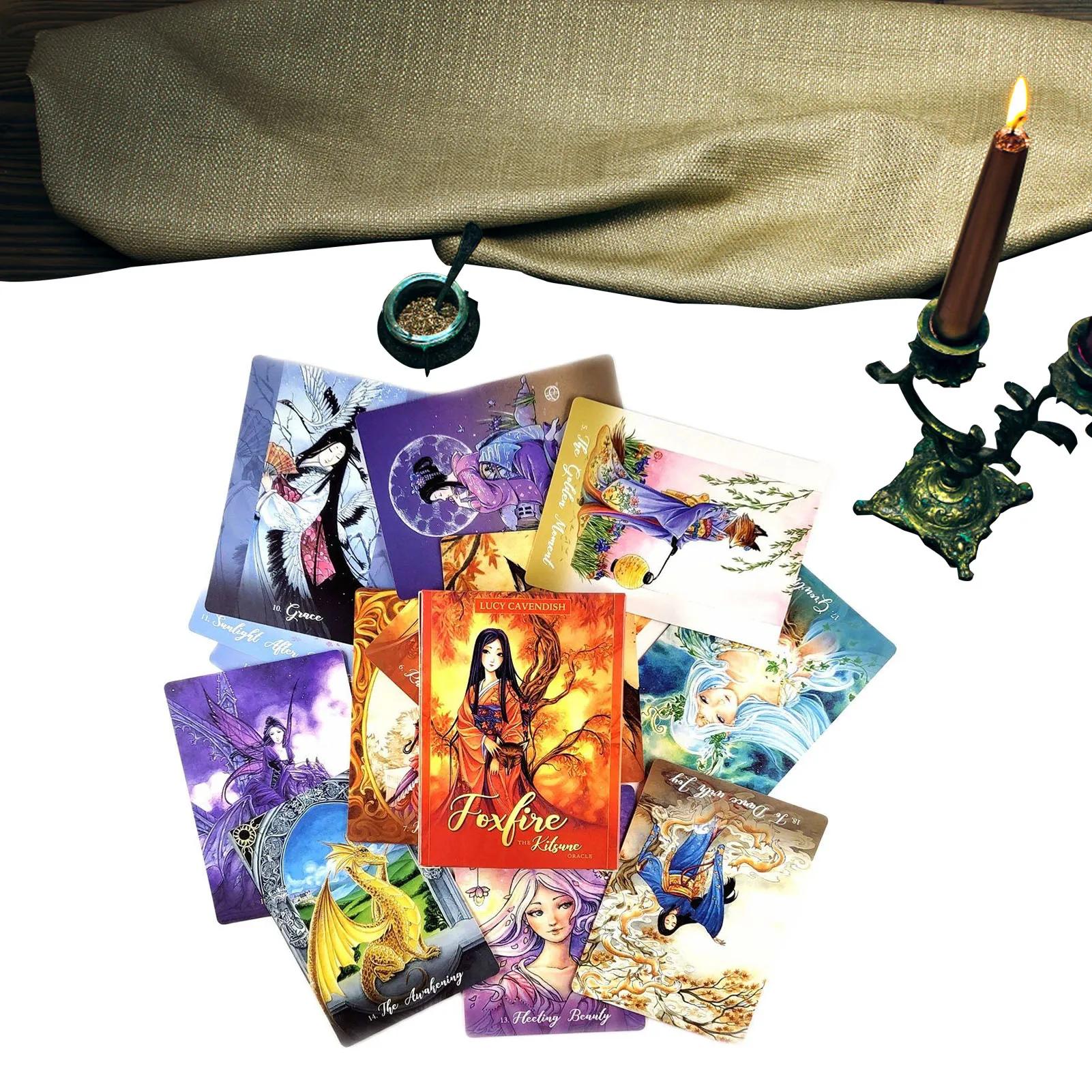 

Mysterious The Kitsune Oracle Cards Divination Fate Tarot Cards Deck Board Game Cards Divination Board Cards Party Games